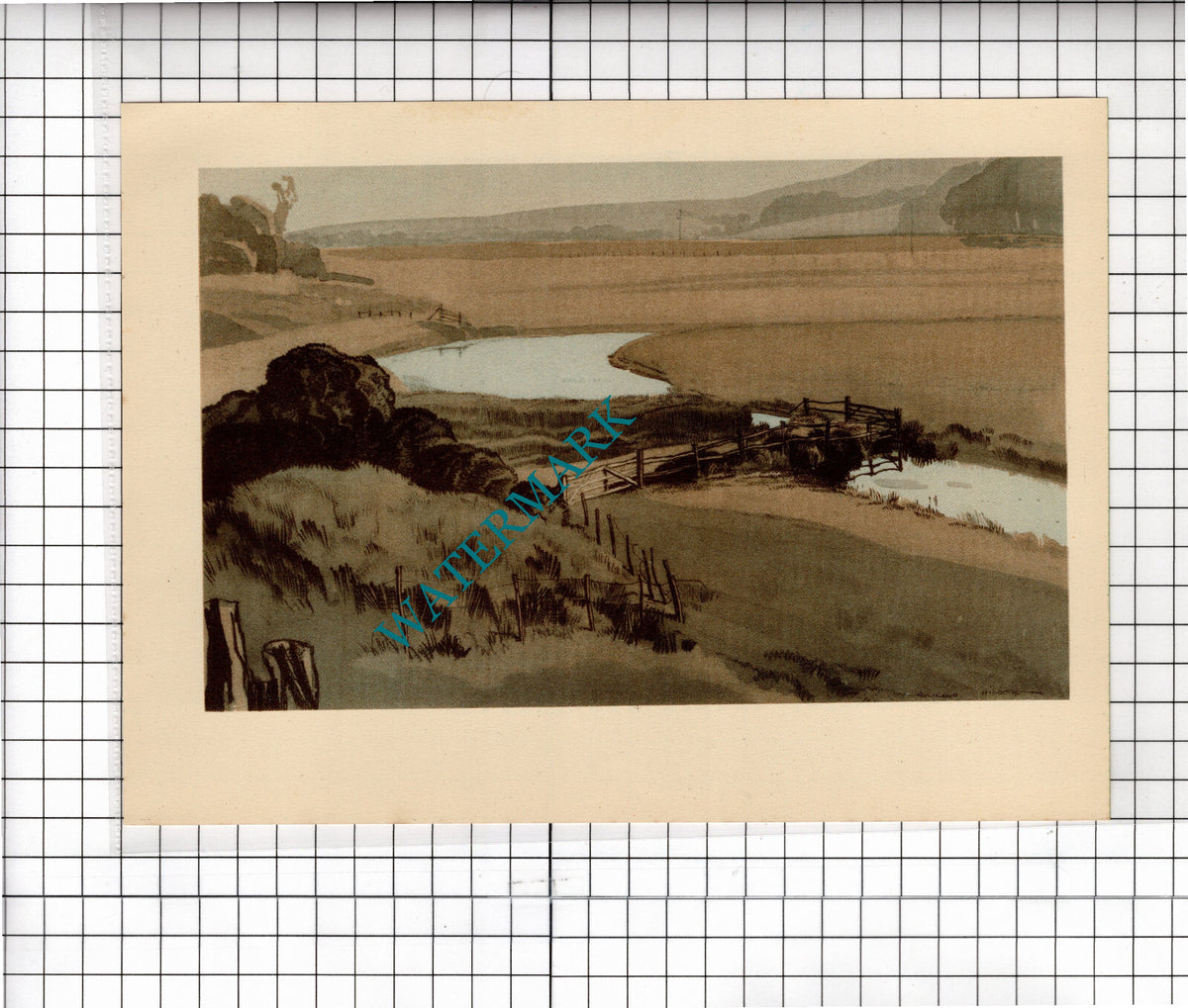 The Cuckmere Litlington Sussex Rowland Hilder - c.1949 Clipping / Print