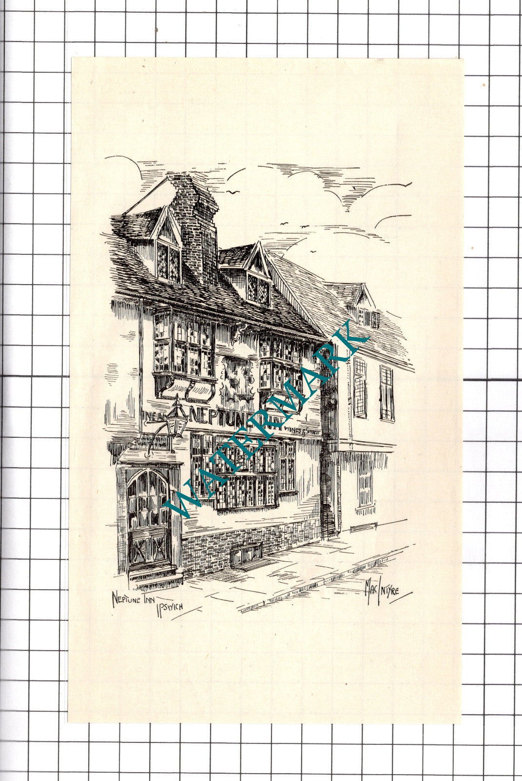 Neptune Inn Ipswich Suffolk - 1940's Book Print