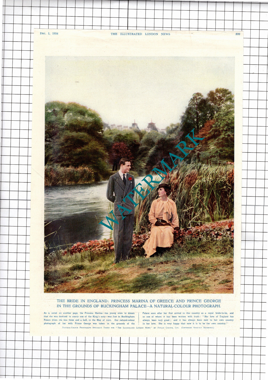 Princess Marina Of Greece Prince George - 1934 Clipping