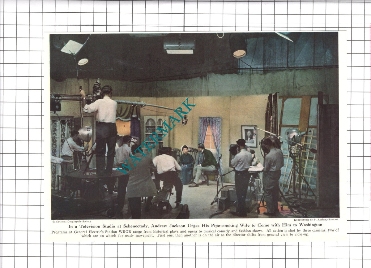 WRGB Television Studio Schenectady New York Andrew Jackson - 1947 Clipping