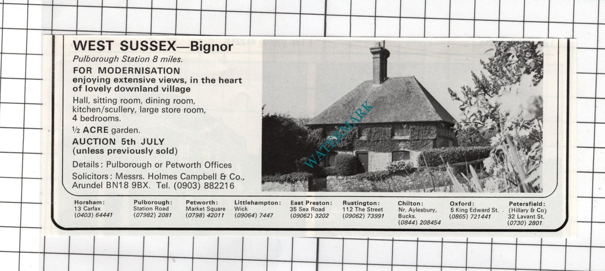 Bignor Sussex House Sale Advert - 1978