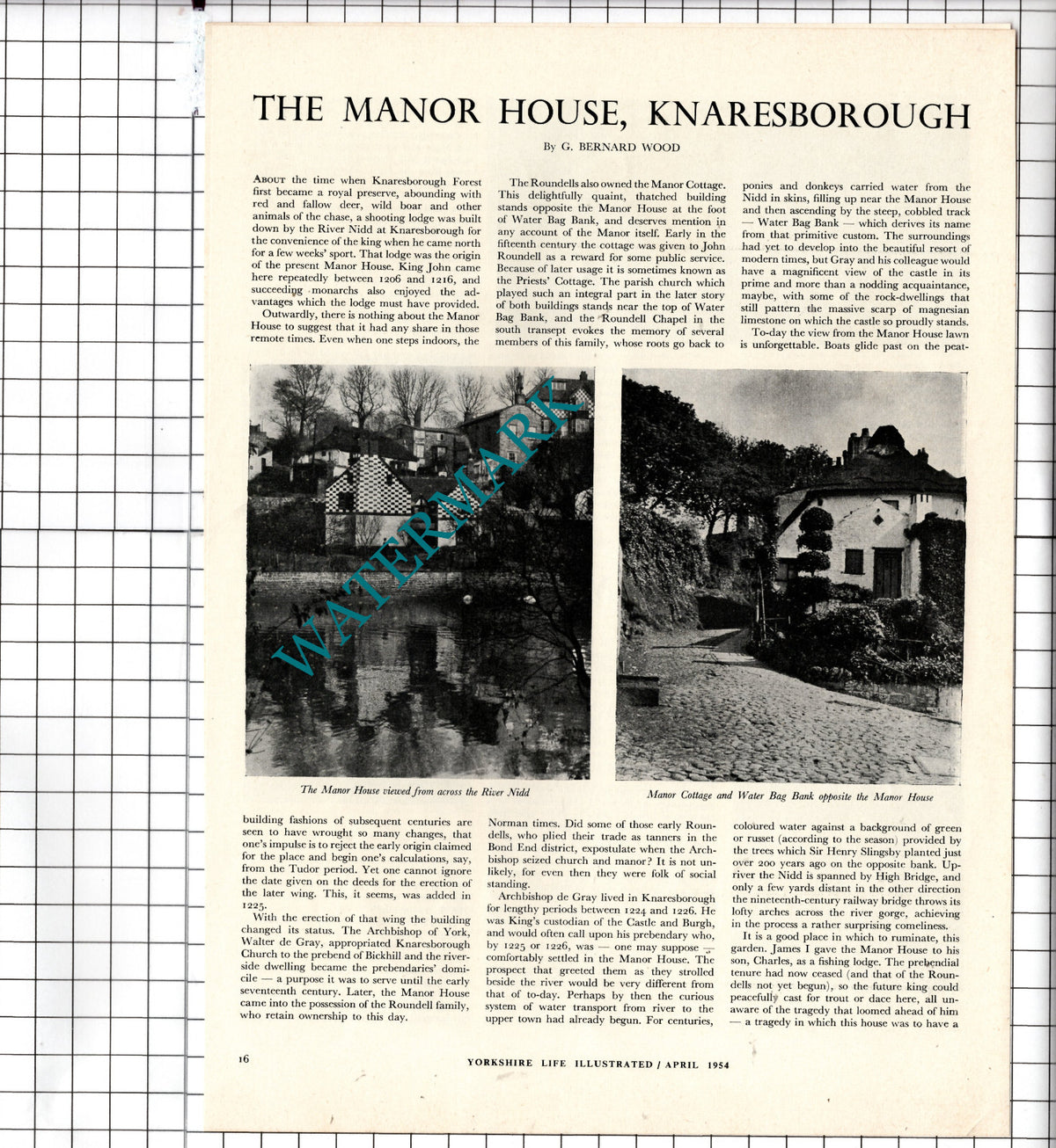 The Manor House Knaresborough Yorkshire Mr J O Love - 1954 Article