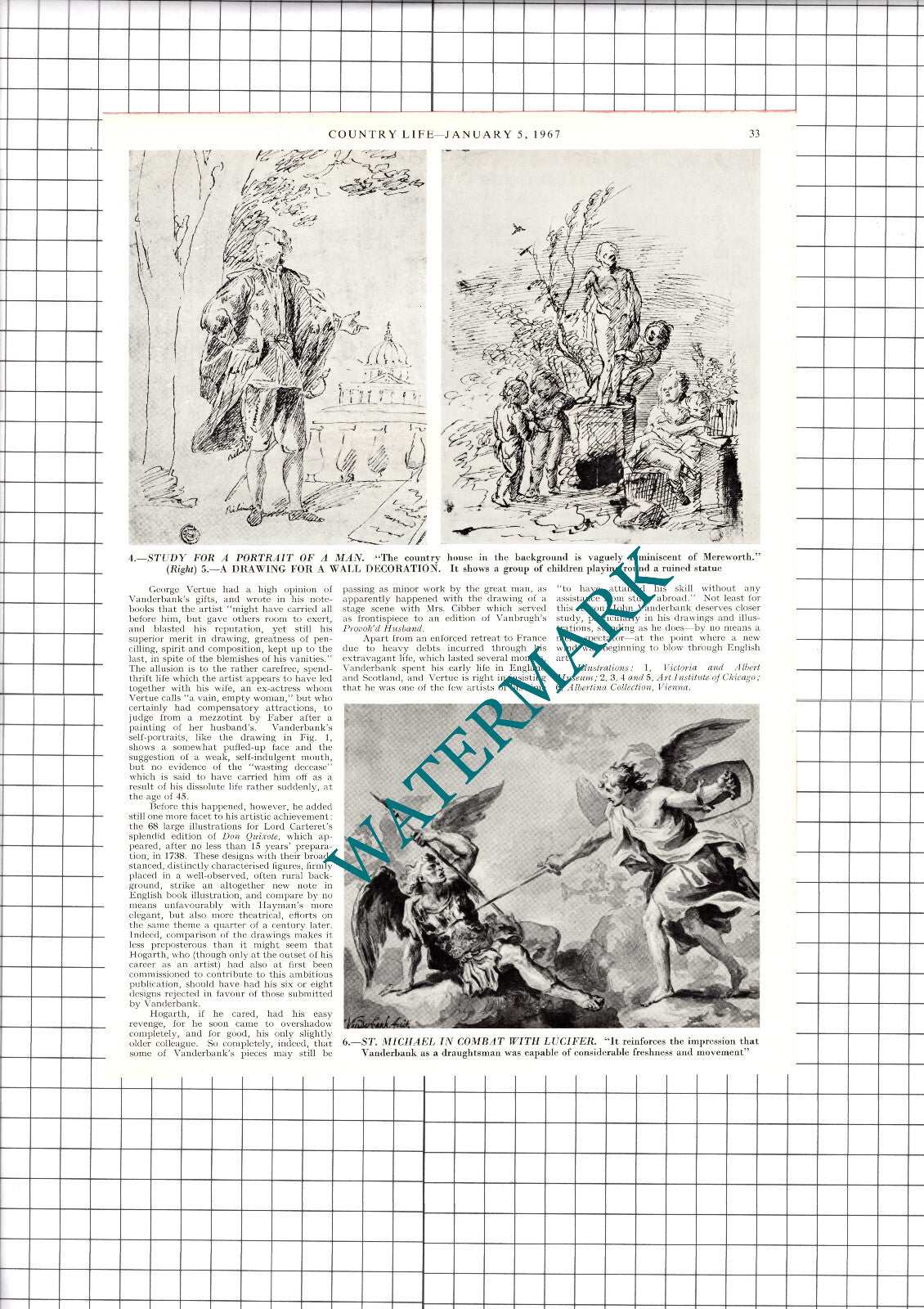 John Vanderbank Artist H A Hammelmann - 1967 Article