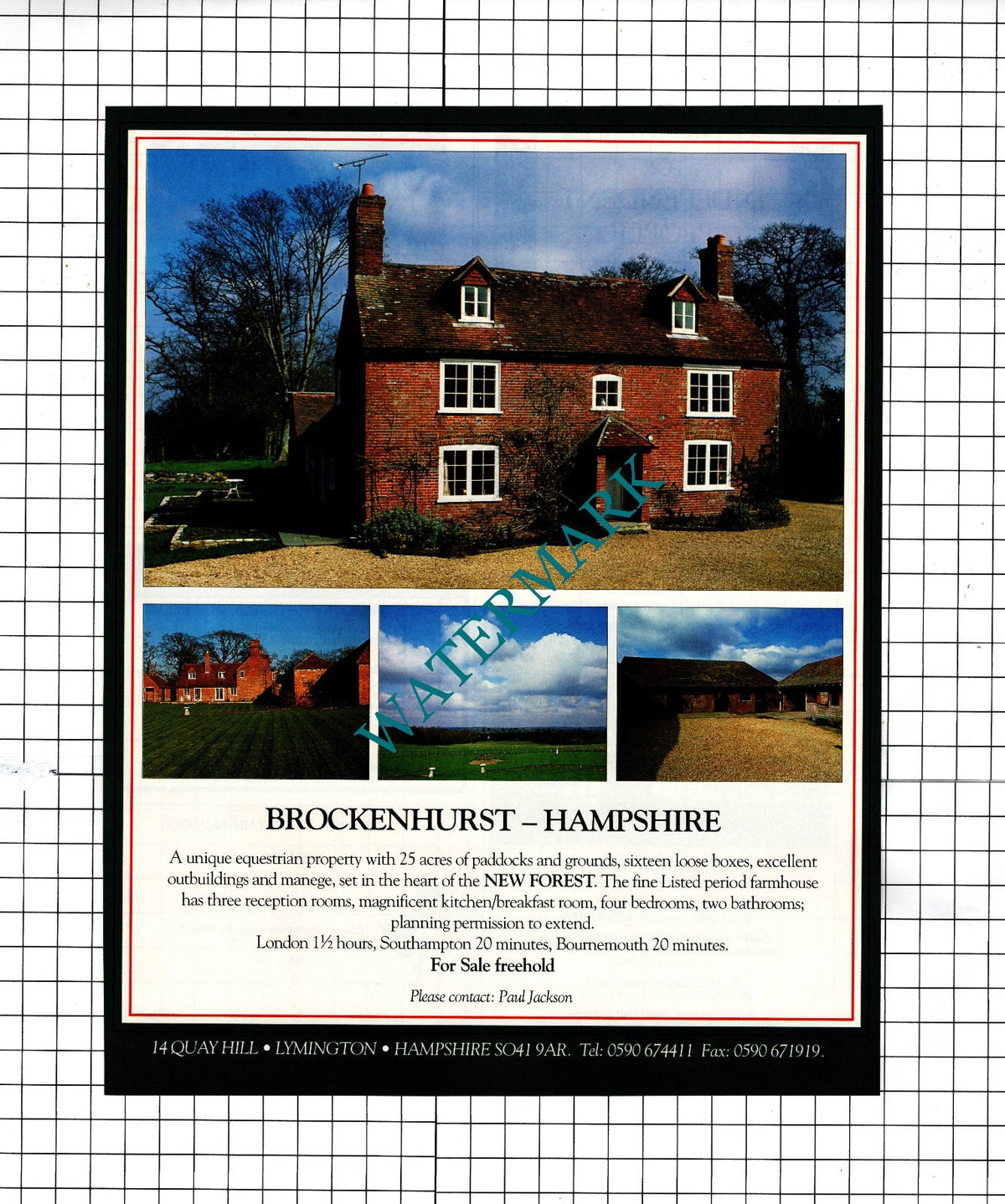 Brockenhurst Hampshire Sale Advert - 1991