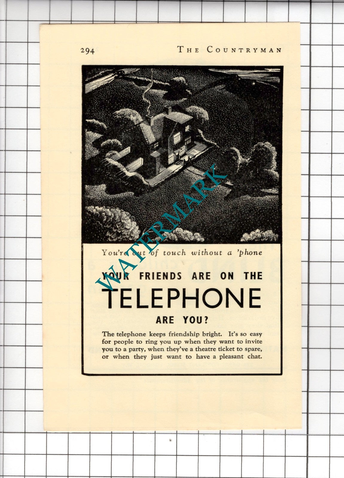Telephone ADVERT - 1934 Small Advert