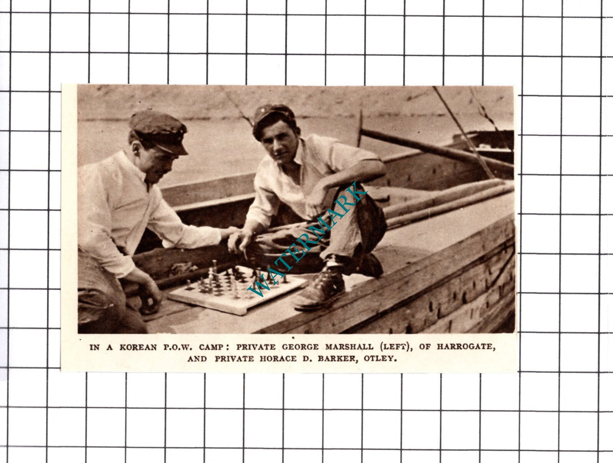 Pte George Marshall Harrogate Horace Barker Otley POWs - 1952 SMALL Cutting
