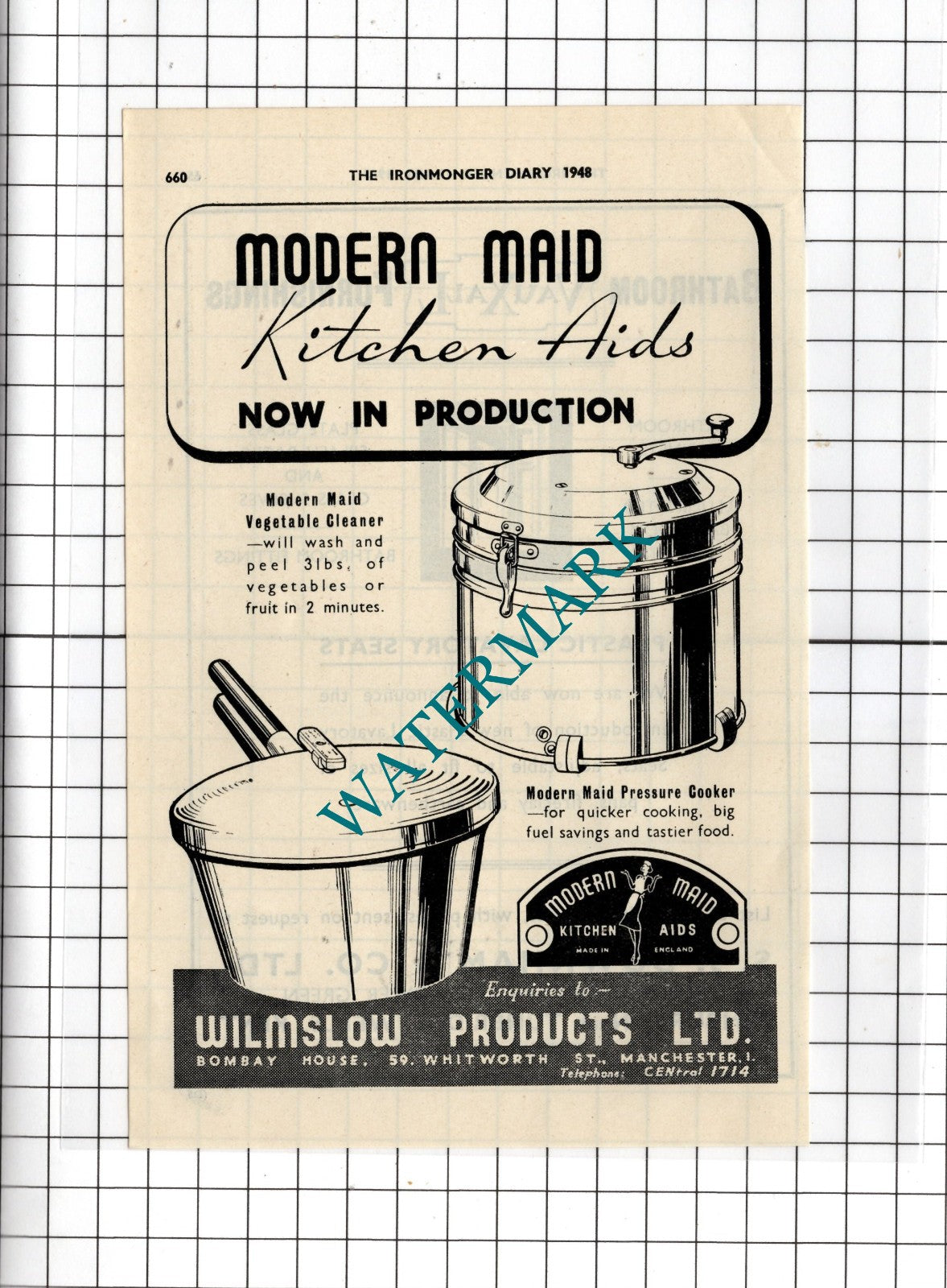 S J Downham & Co Ltd Pembury Kent Wilmslow Products Ltd Manchester 1948 Advert