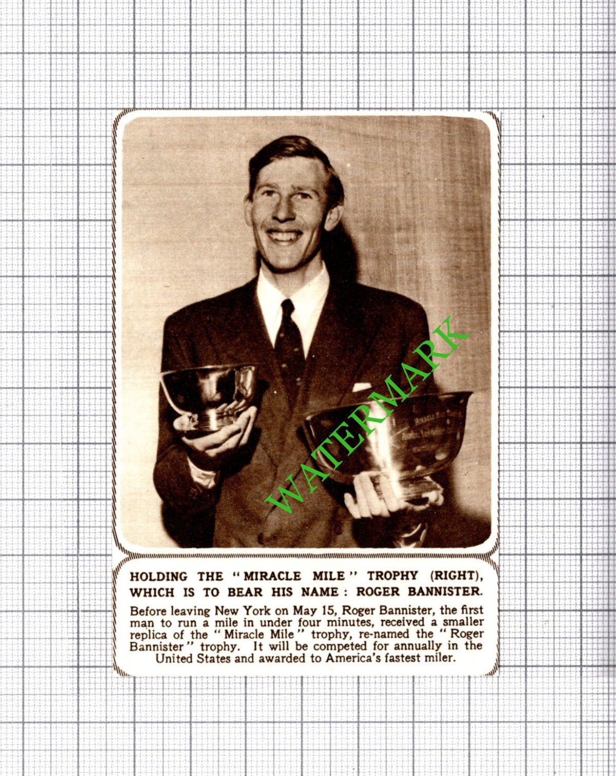 Roger Bannister Trophy -1954 Cutting