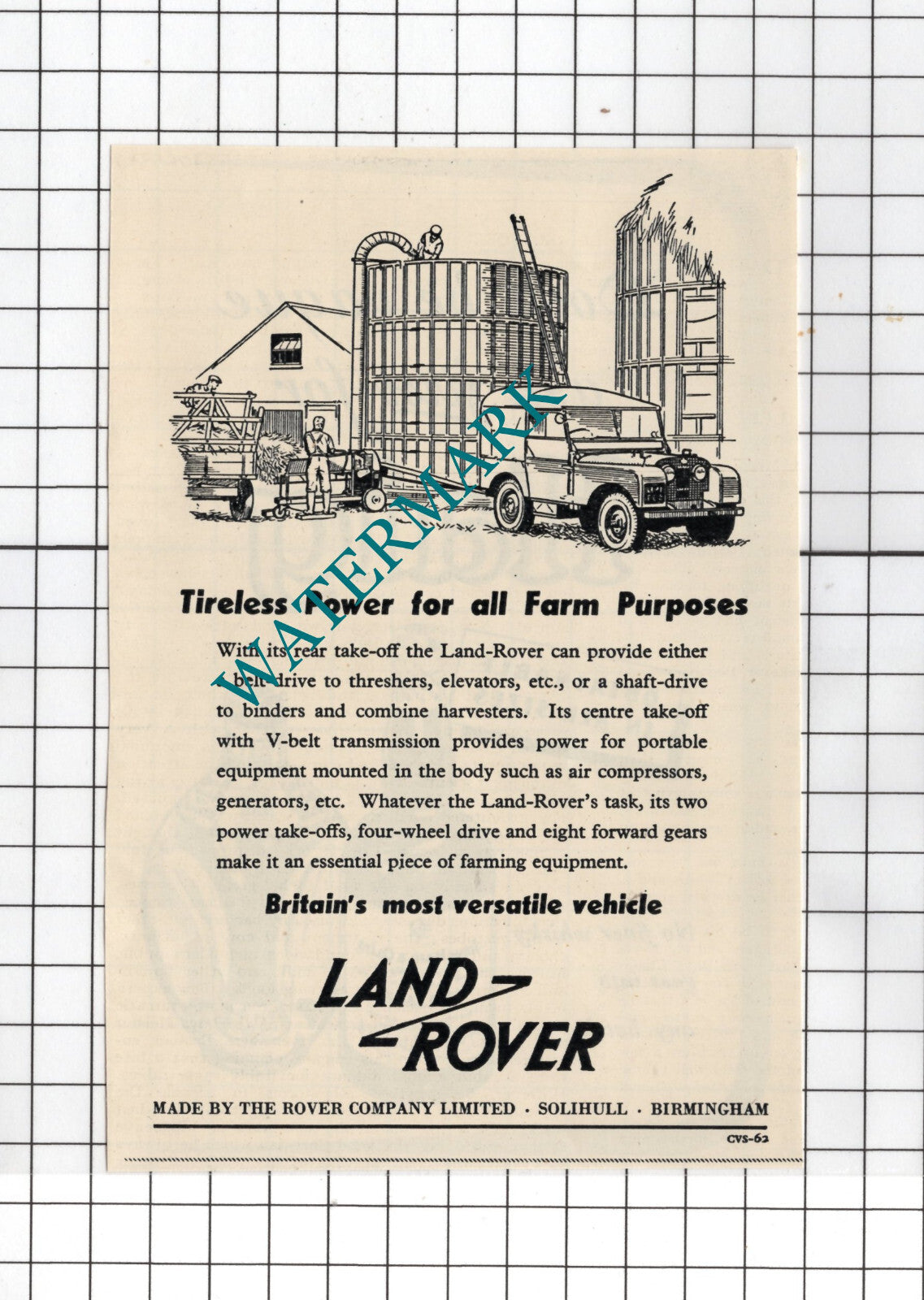 Landrover Land Rover Advert - 1951 Small Cutting