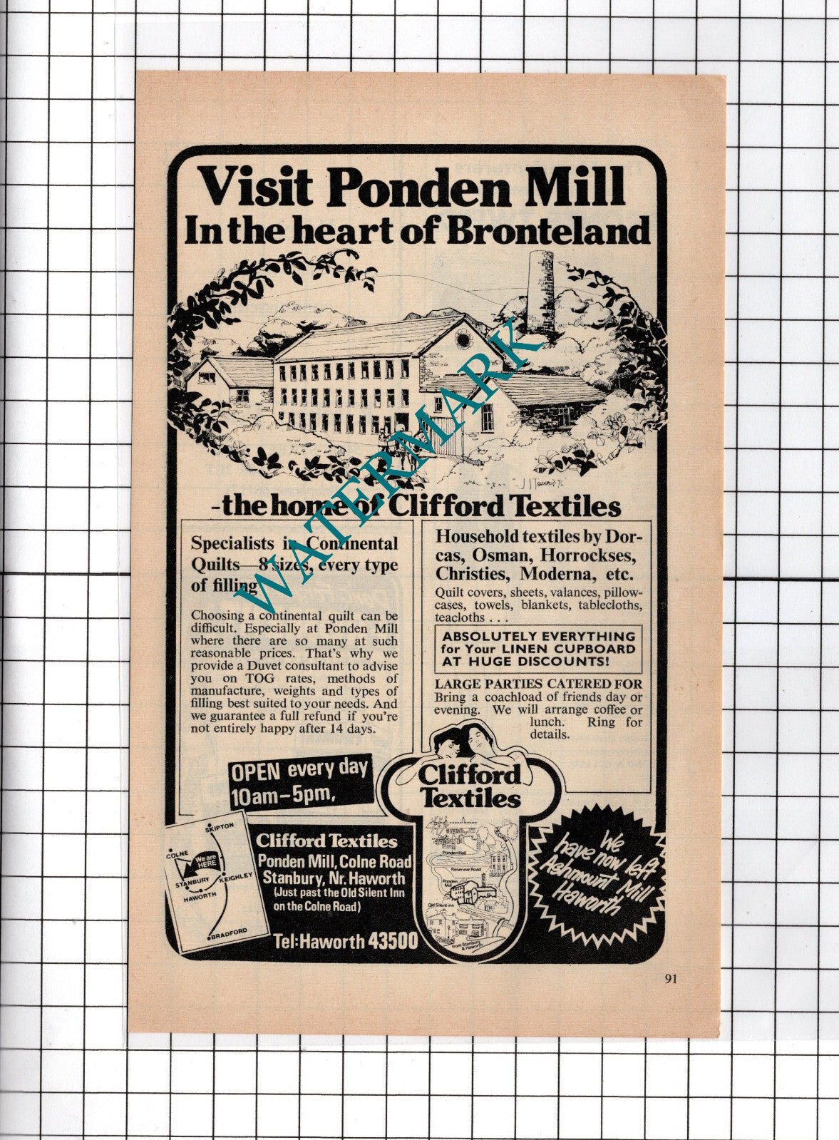 Ponden Mill Stanbury Haworth Yorkshire Advert - 1976 Cutting