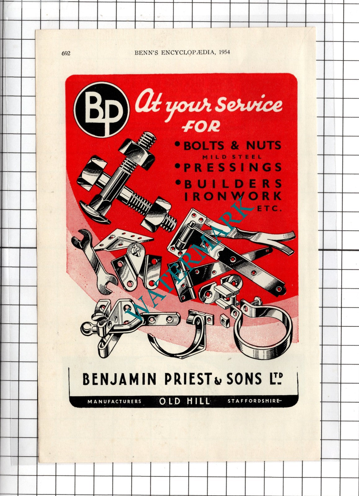 John Hickton & Co Ltd Halesowen Benjamin Priest & Sons Ltd Old Hill 1954 Advert