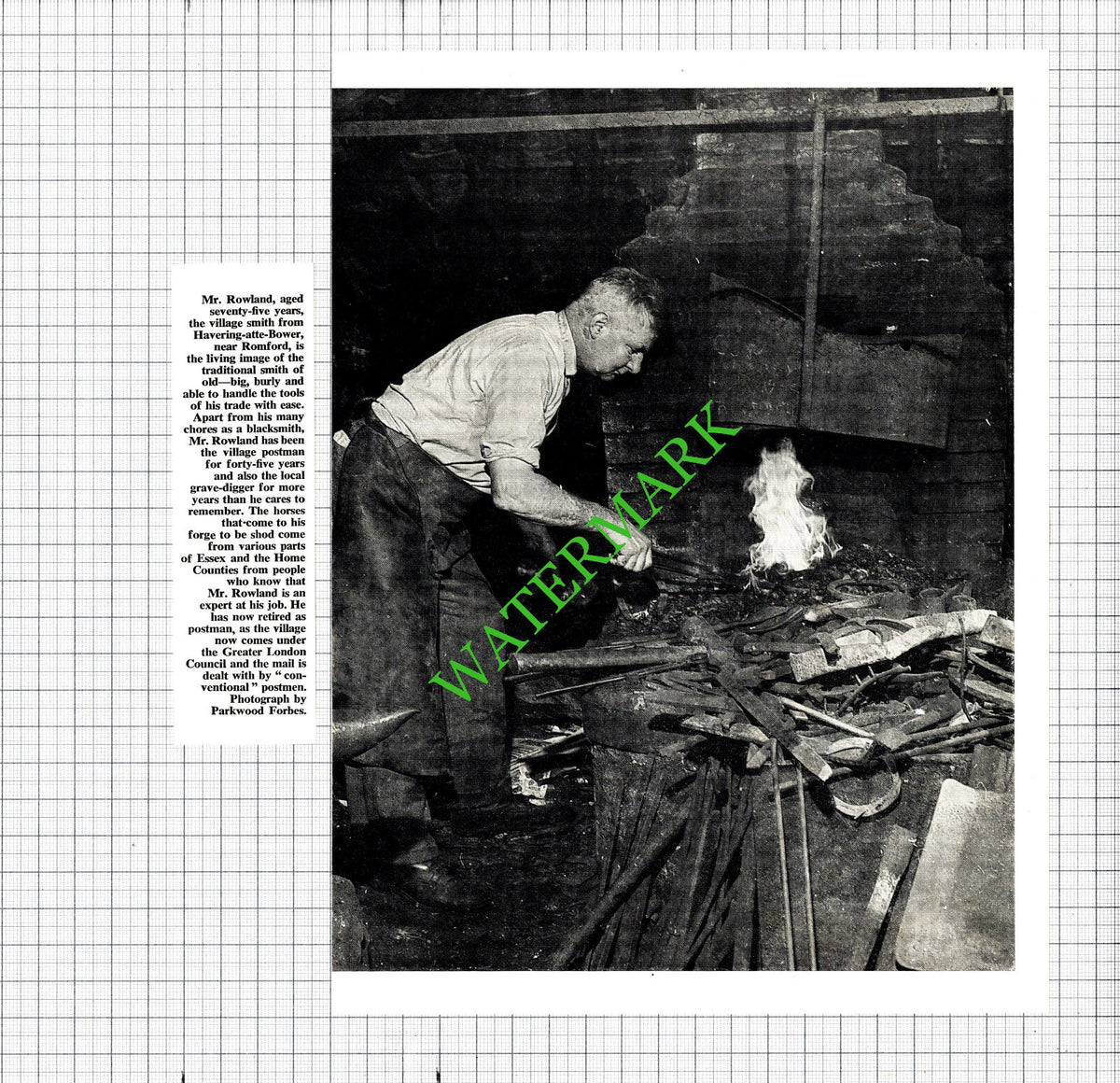 Mr Rowland Havering-Atte-Bower Essex Blacksmith - 1968 Two-Part Cutting