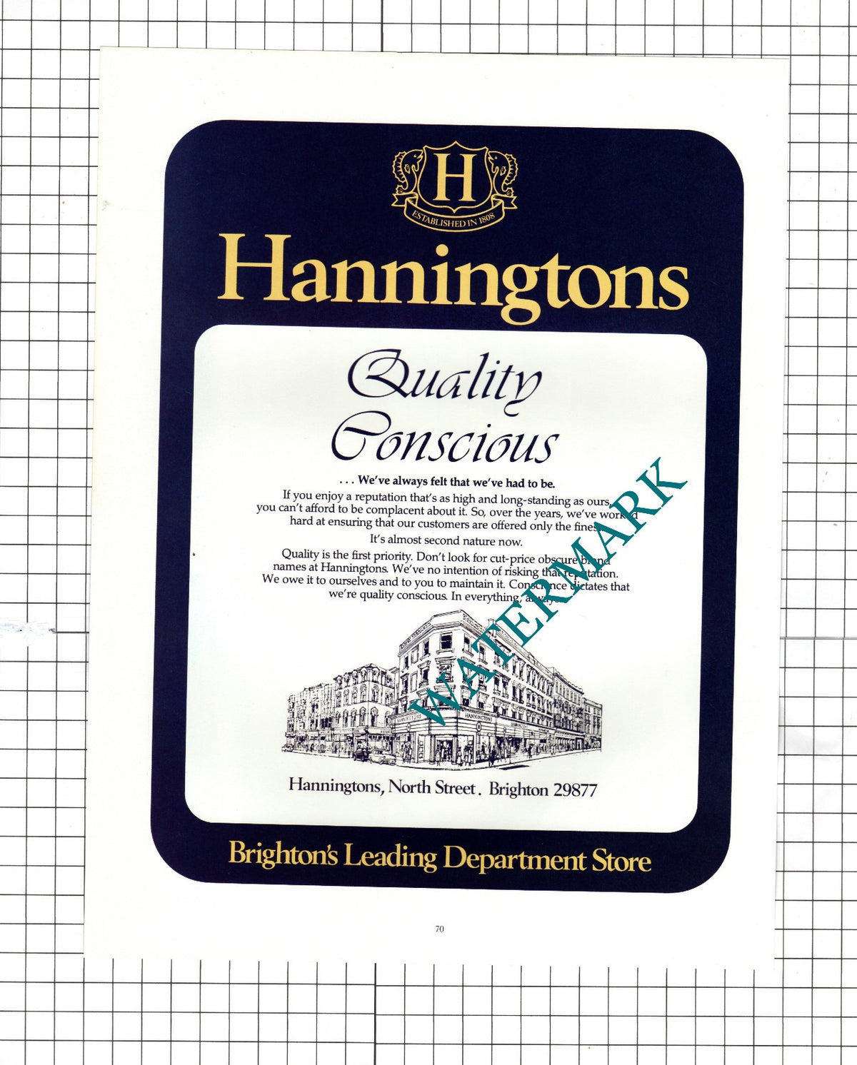 Hanningtons Brighton Sussex - 1990 Advert
