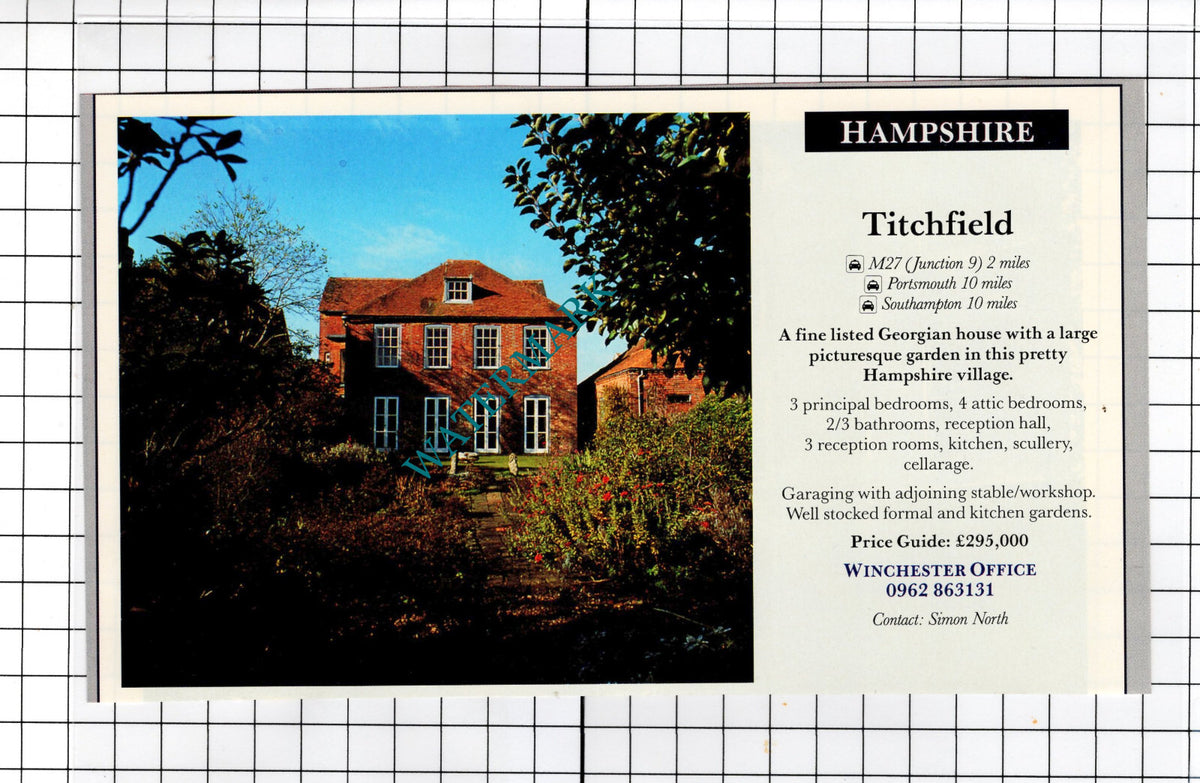 Titchfield Hampshire House Sale Advert - 1990 Cutting