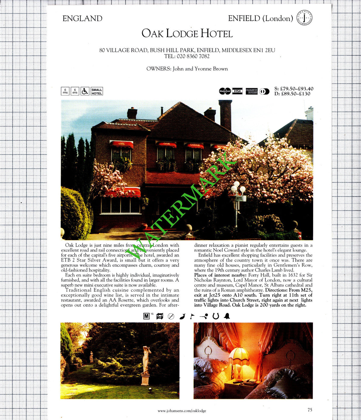 Chalk Lane Hotel Epsom Surrey / Oak Lodge Hotel Enfield - 2001 Cutting
