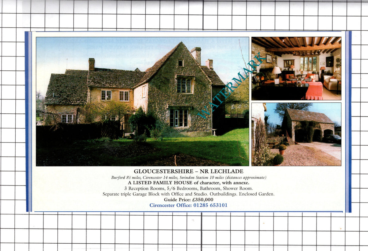 Lechlade Gloucestershire House Sale Advert - 1998 Clipping