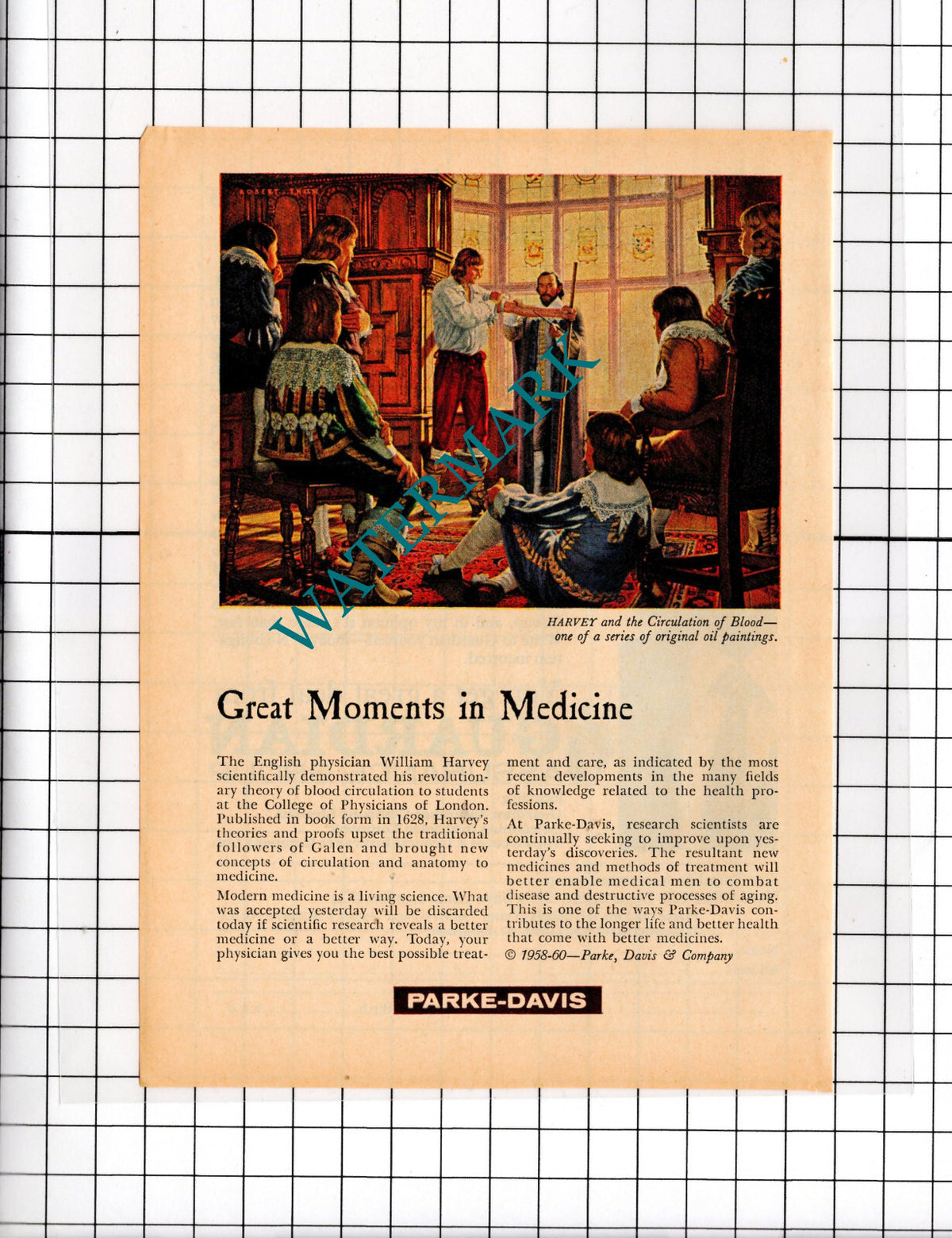 Parke-Davis William Harvey Physician - 1967 Small Advert