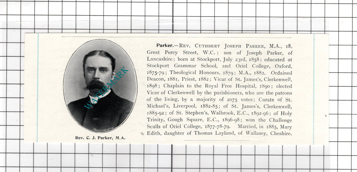 Rev Nigel Mackenzie Morgan-Brown / Rev Cuthbert Joseph Parker - c.1910 Cutting