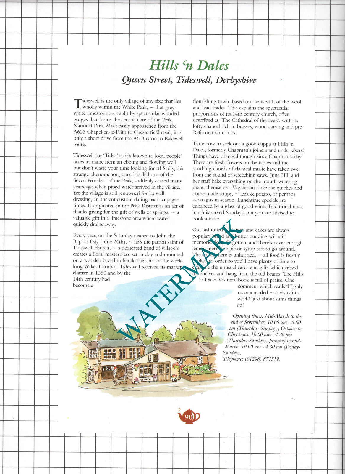 Greystones Leek Staffordshire / Hills 'n Dales Tideswell Tea Room c.2001 Advert
