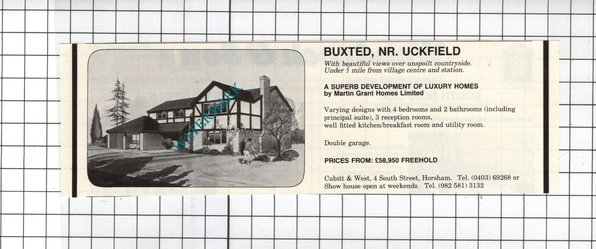 Buxted Sussex House Sale Advert - 1981 Cutting