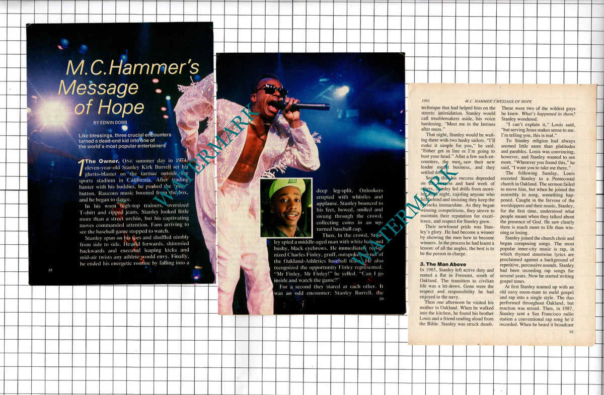 M C Hammer Stanley Kirk Burrell - 1993 Small Article