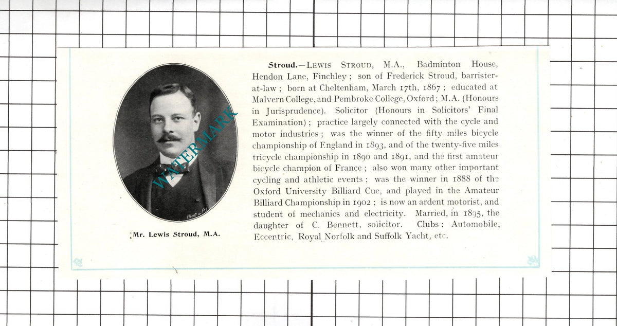 Algernon Edward Sydney / Lewis Stroud Badminton House Finchley - c.1905 Clipping