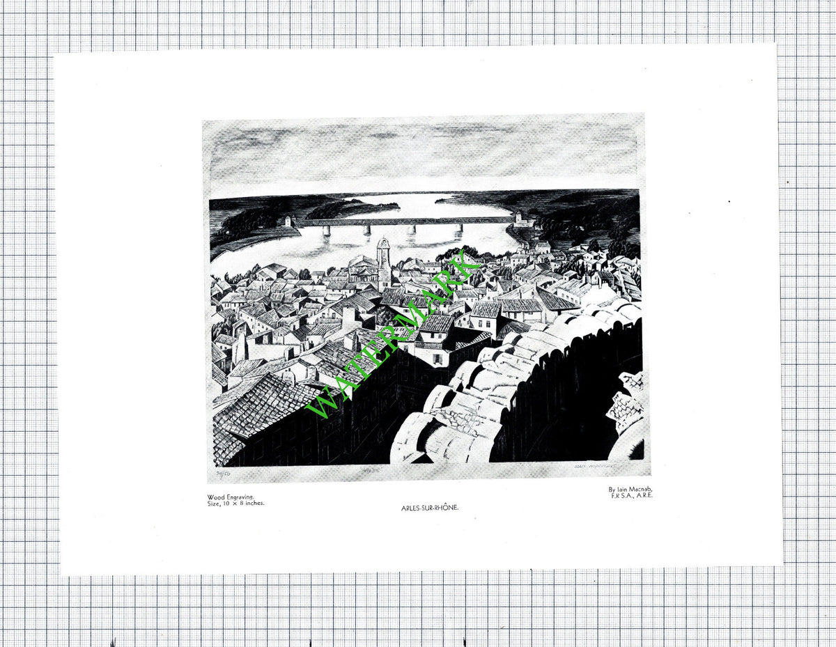 Arles-Sur-Rhone Iain McNab - 1932 Cutting / Print