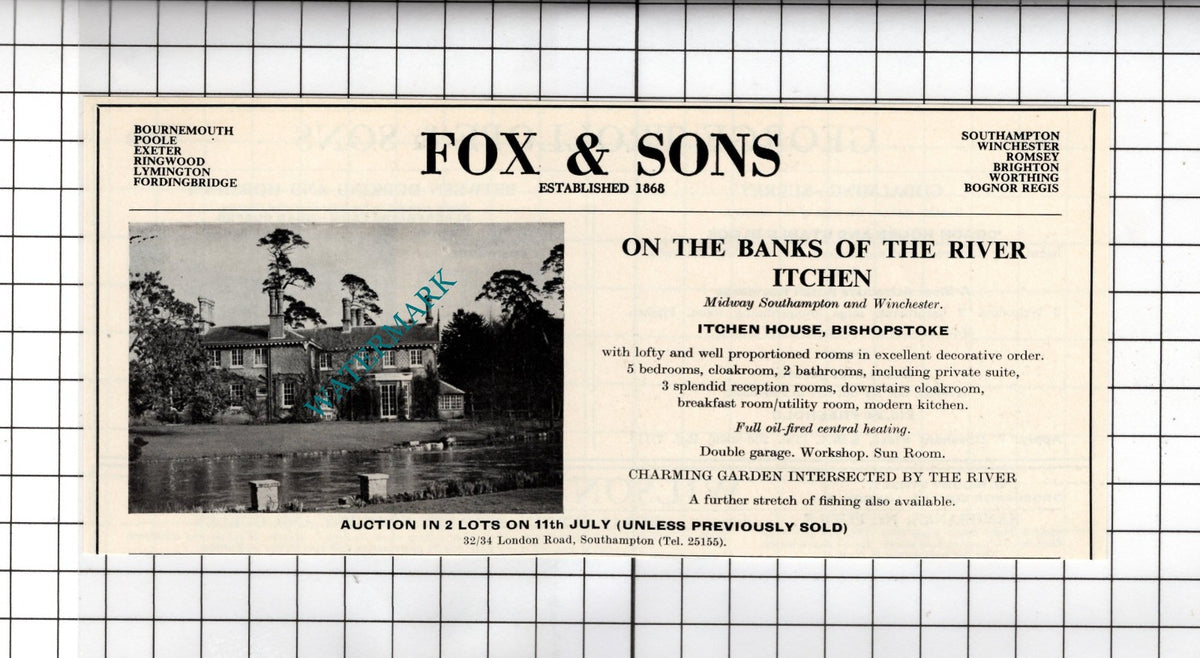 Itchen House Bishopstoke Hampshire House Sale Advert - 1967