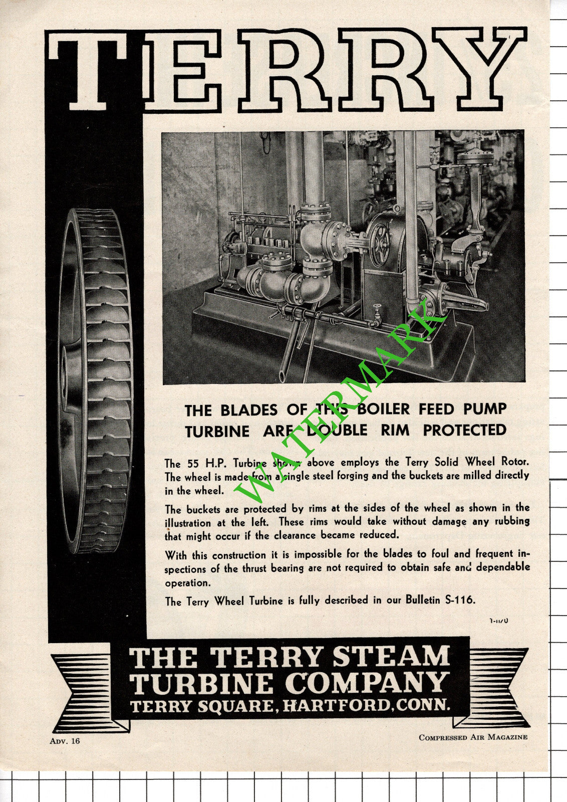 The Terry Steam Turbine Company Hartford Connecticut Advert - 1948 Cutting