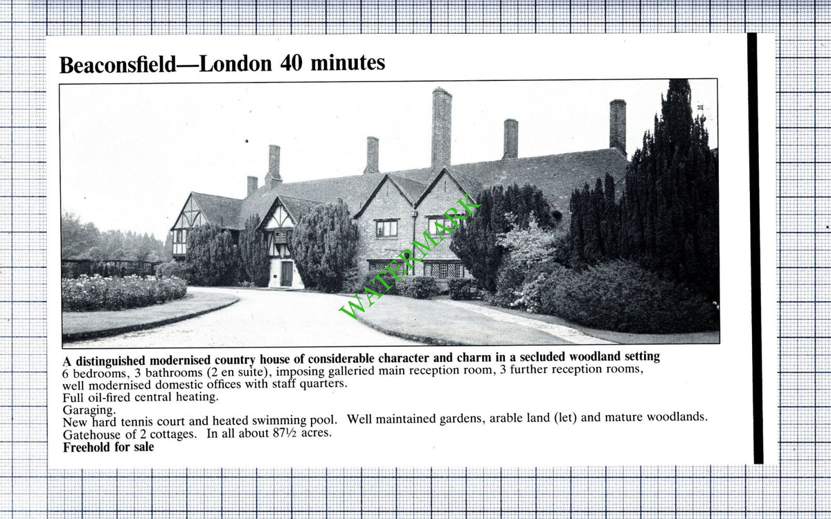 Beaconsfield House Sale Advert - 1981 Cutting