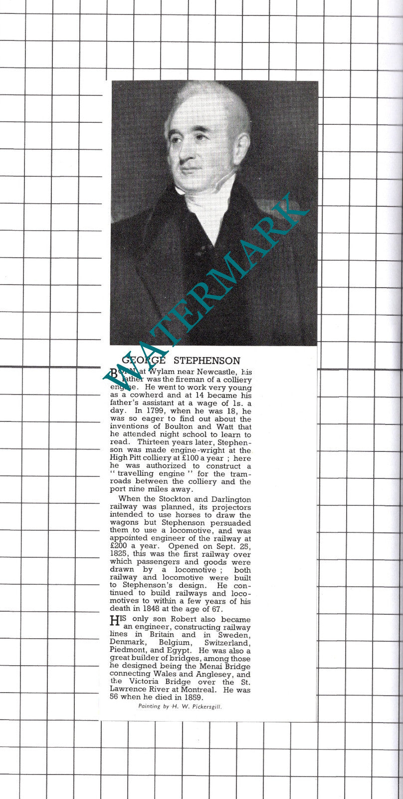 George Stephenson Wylam - 1948 Clipping