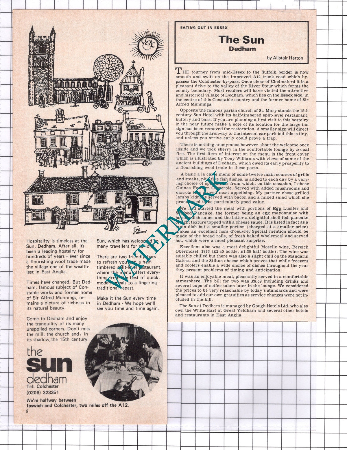The Sun Dedham Essex Sir Alfred Munnings - 1976 Clipping / Print
