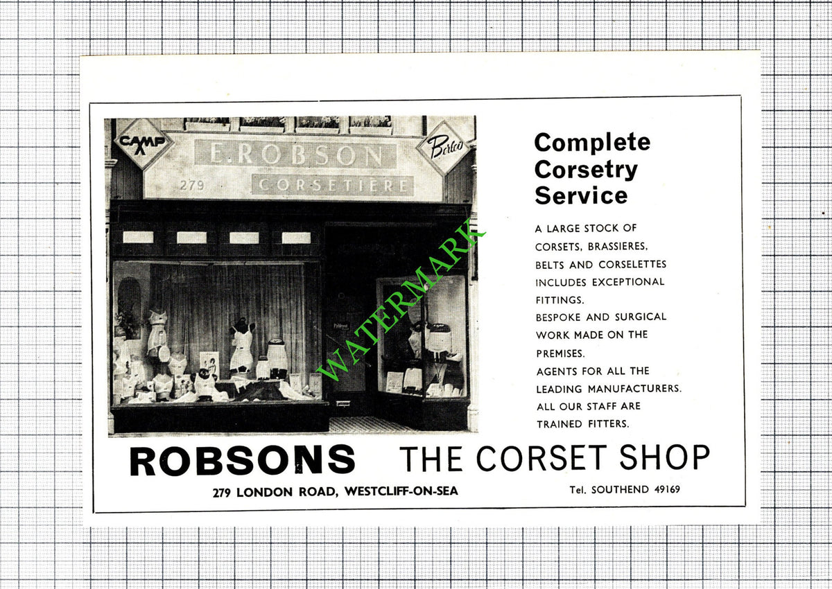 Robsons Corset Shop Westcliff-on-Sea Essex Advert - 1968 Cutting