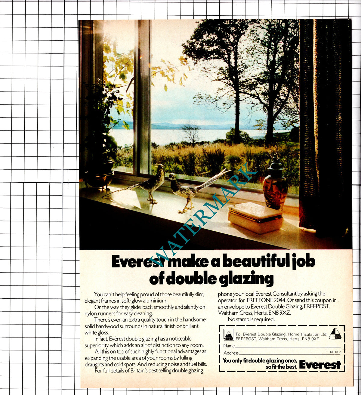 Everest Double Glazing ADVERT - 1976 Clipping / Print