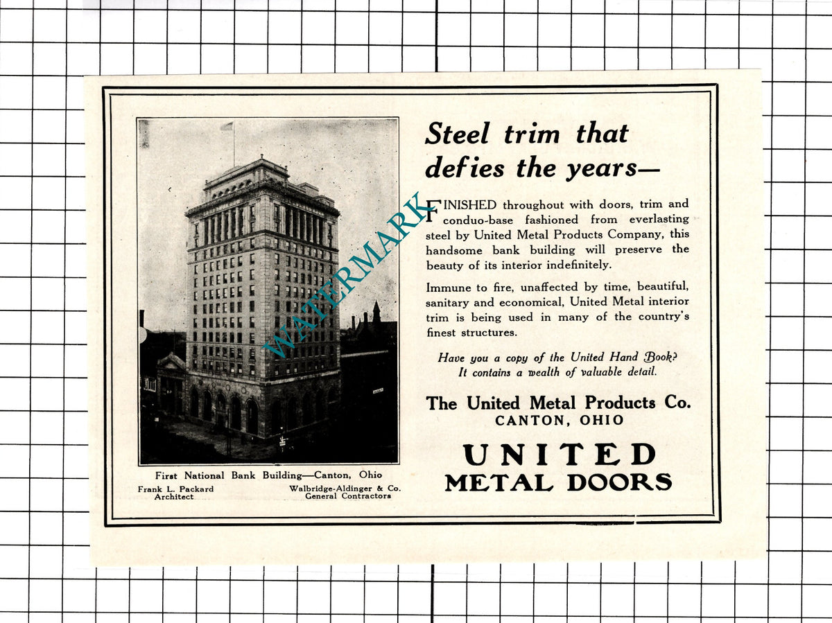 First National Bank Building Canton Ohio Frank Packard - 1926 Small Advert