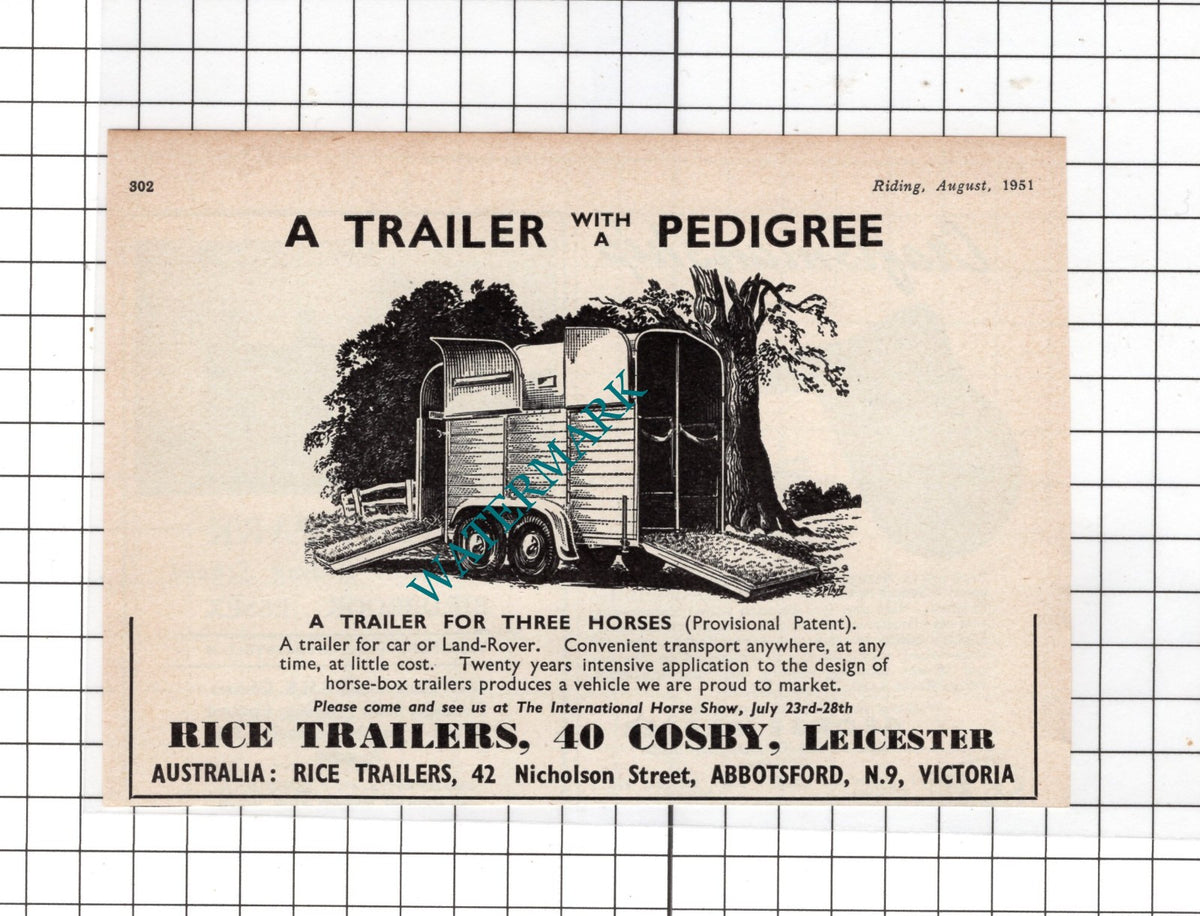 Rice Trailers Leicester - 1951 Advert