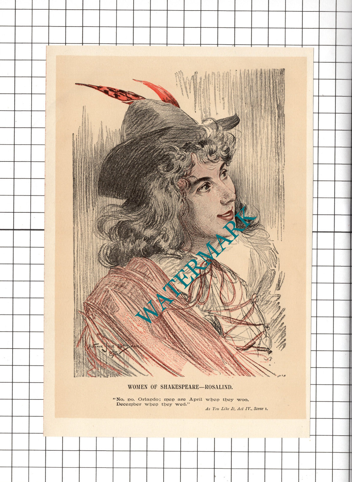 Rosalind As You Like It Shakespeare Arthur Jule Goodman - 1897 Print