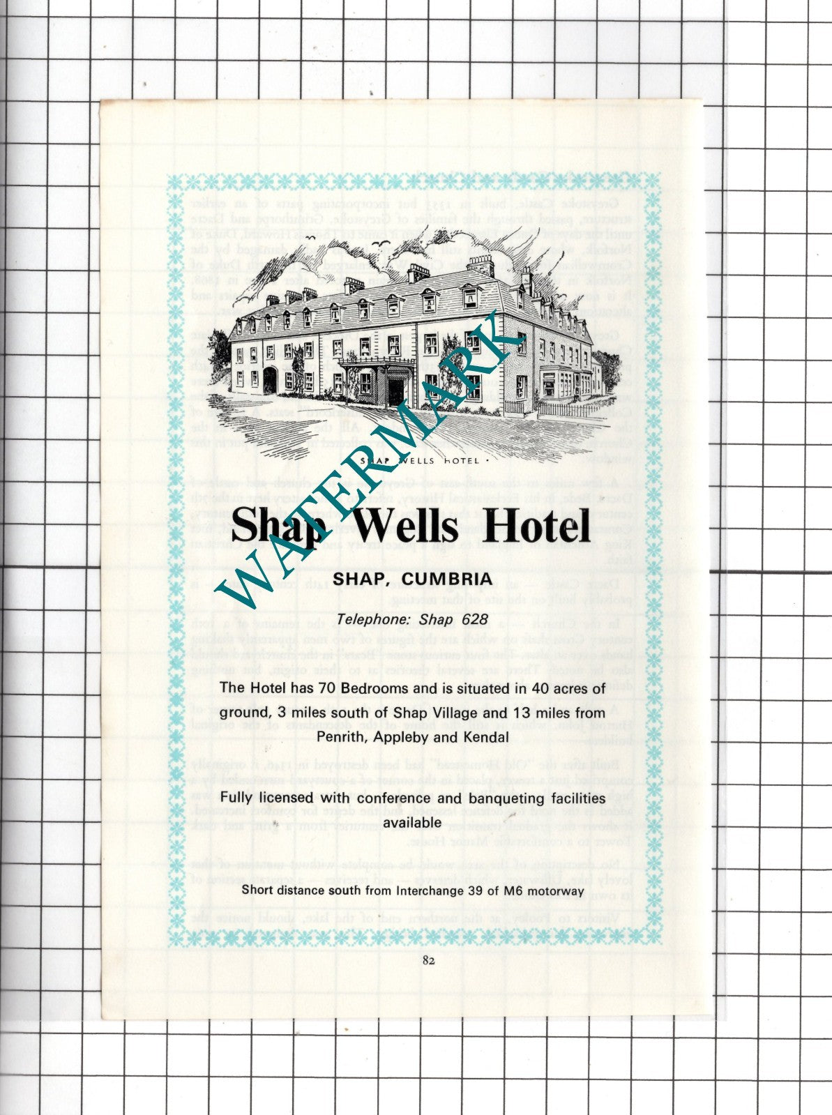 Shap Wells Hotel Shap Cumbria - c.1975 Advert