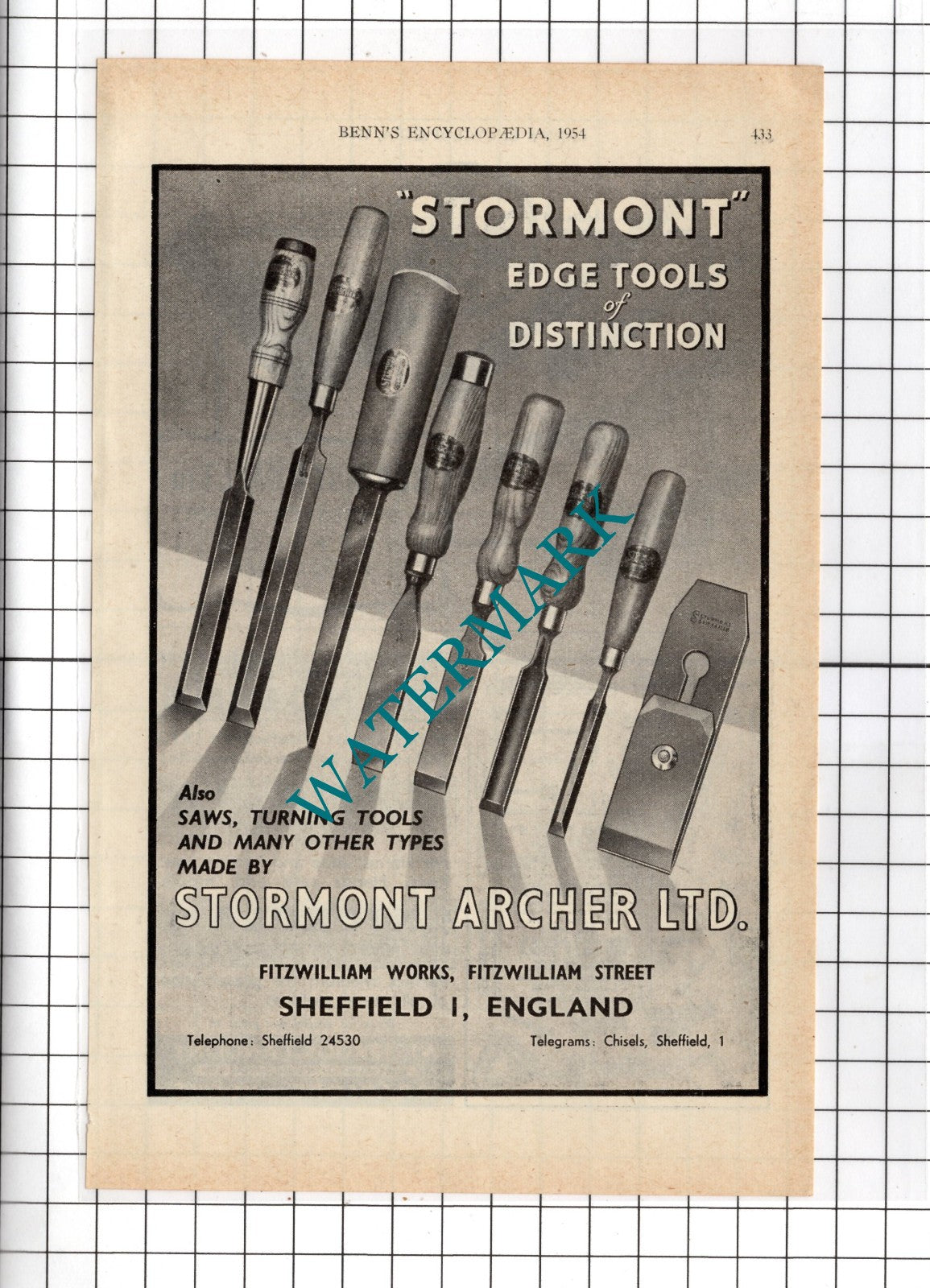 Stormont Archer Ltd Fitzwilliam Works Sheffield England - 1954 Advert