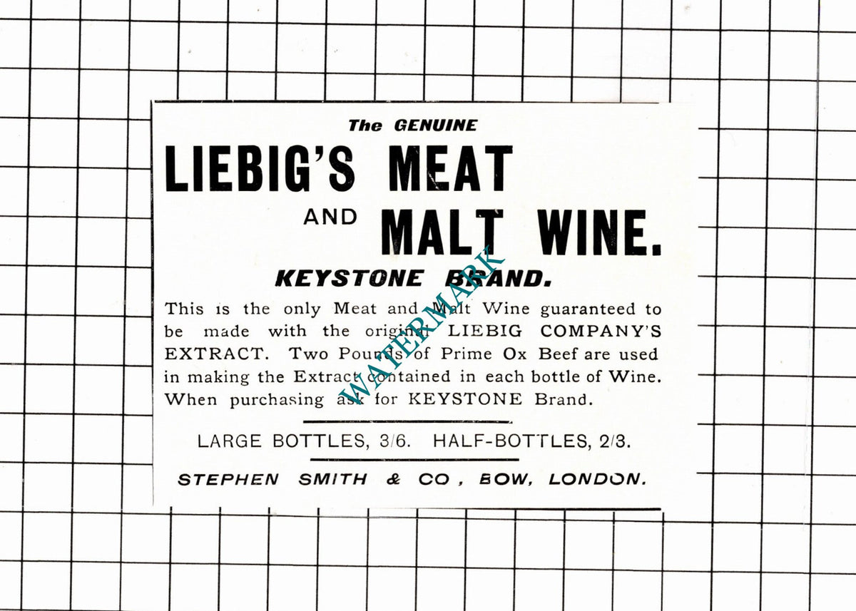 Stephen Smith & Co Bow London Liebig's Meat - 1897 Small Advert