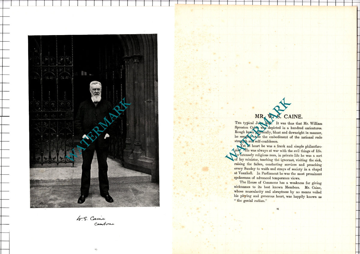 Mr William Sproston Caine - c.1904 Article / Print