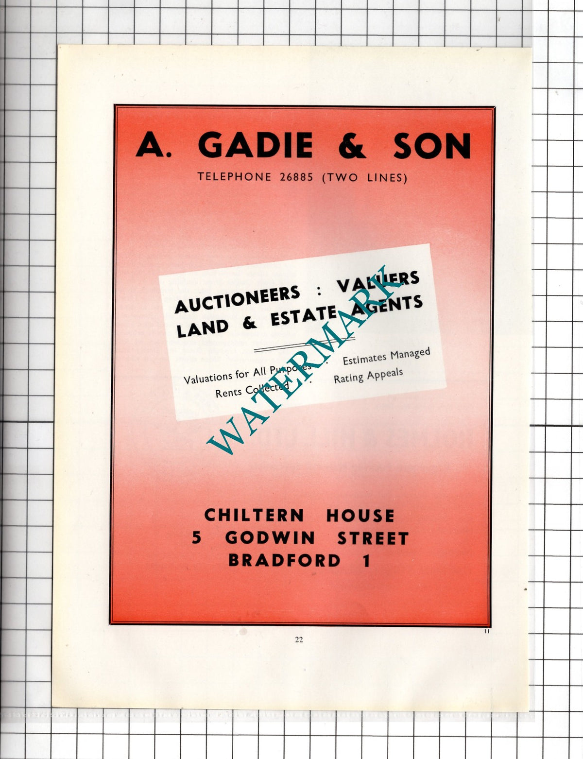 A Gadie & Son Chiltern House Bradford Yorkshire - c.1962 Advert