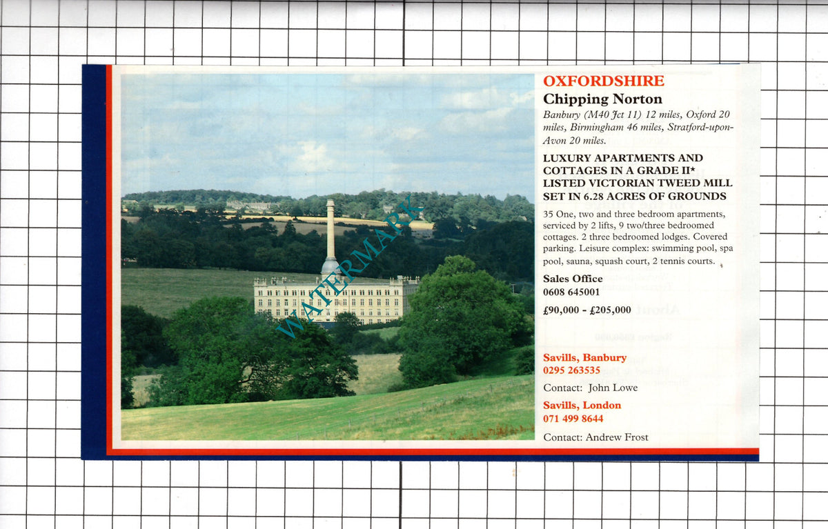 Chipping Norton Oxfordshire Tweed Mill Sale Advert - 1994 Cutting