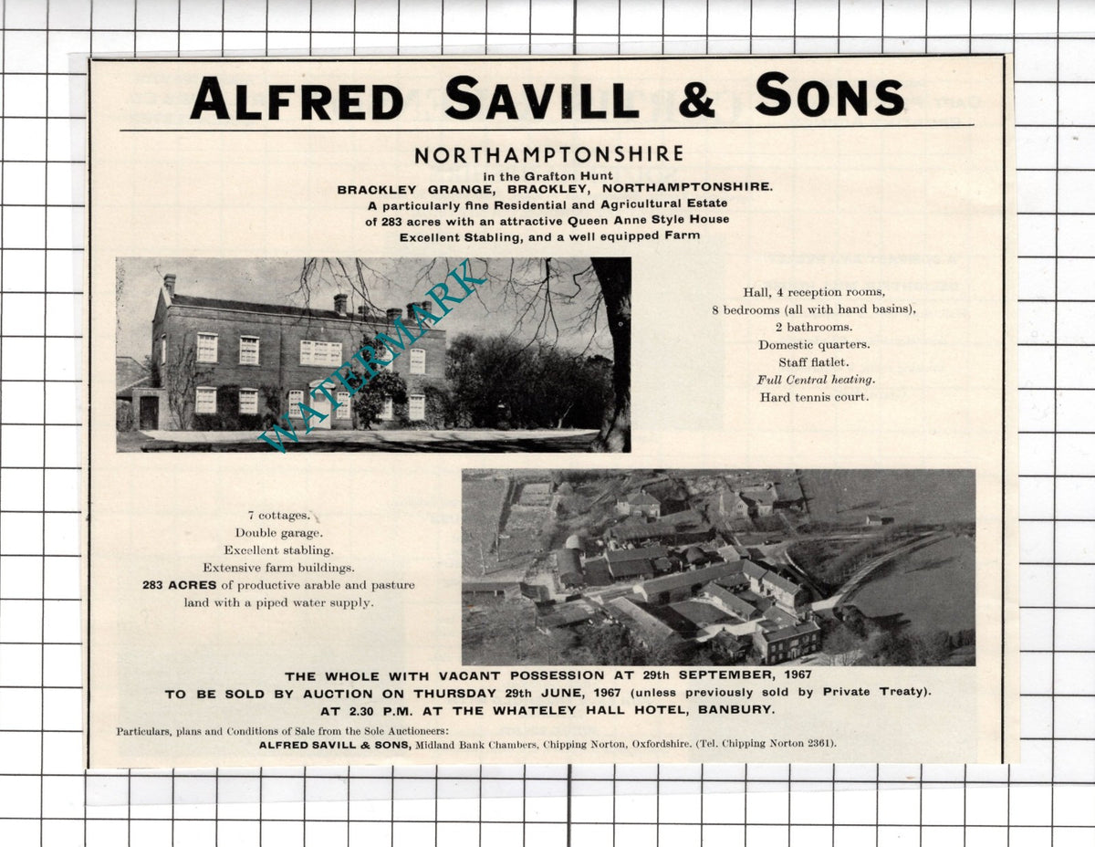 Brackley Grange Brackley Northamptonshire House Sale Advert - 1967