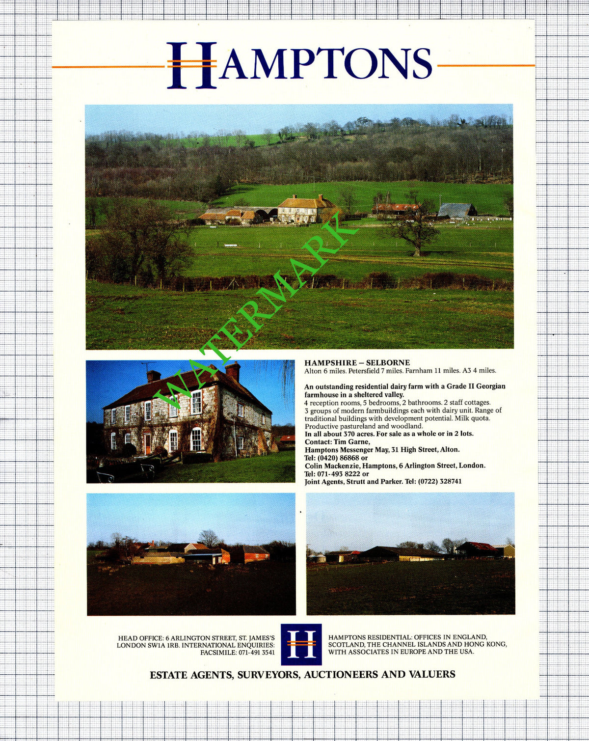 Selborne Hampshire Sale Advert - 1991 Cutting