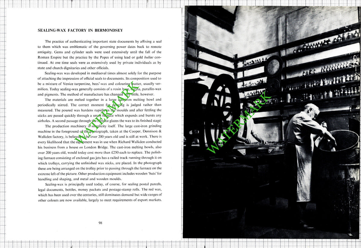 Bermondsey London Sealing Wax Factory - Two-Part Cutting 1967