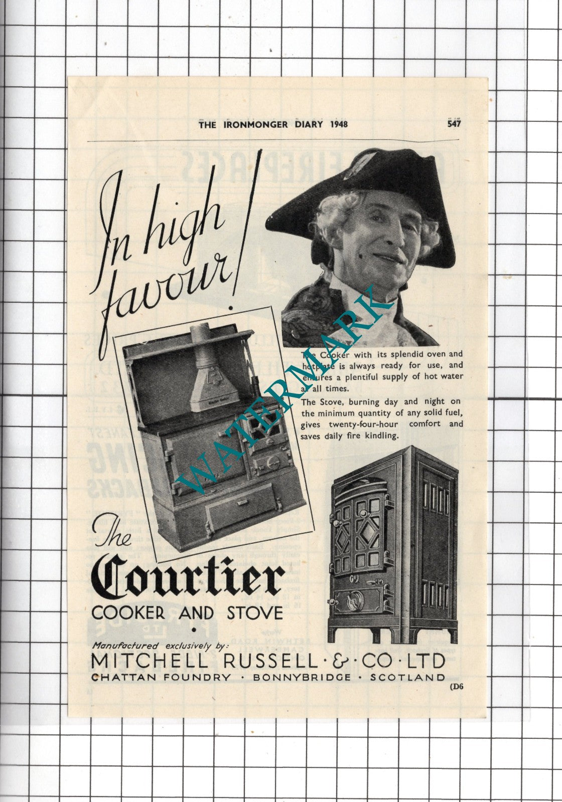 Mitchell Russell & Co Ltd Chattan Foundry Bonnybridge Scotland - 1948 Advert