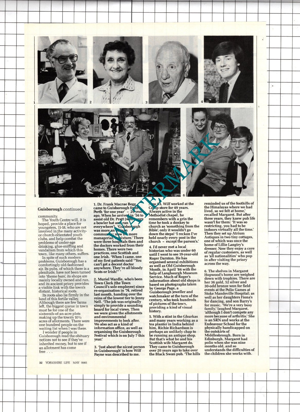 Guisborough Yorkshire Muriel Wardle Wilf Payne Roger Darnton - 1985 Article