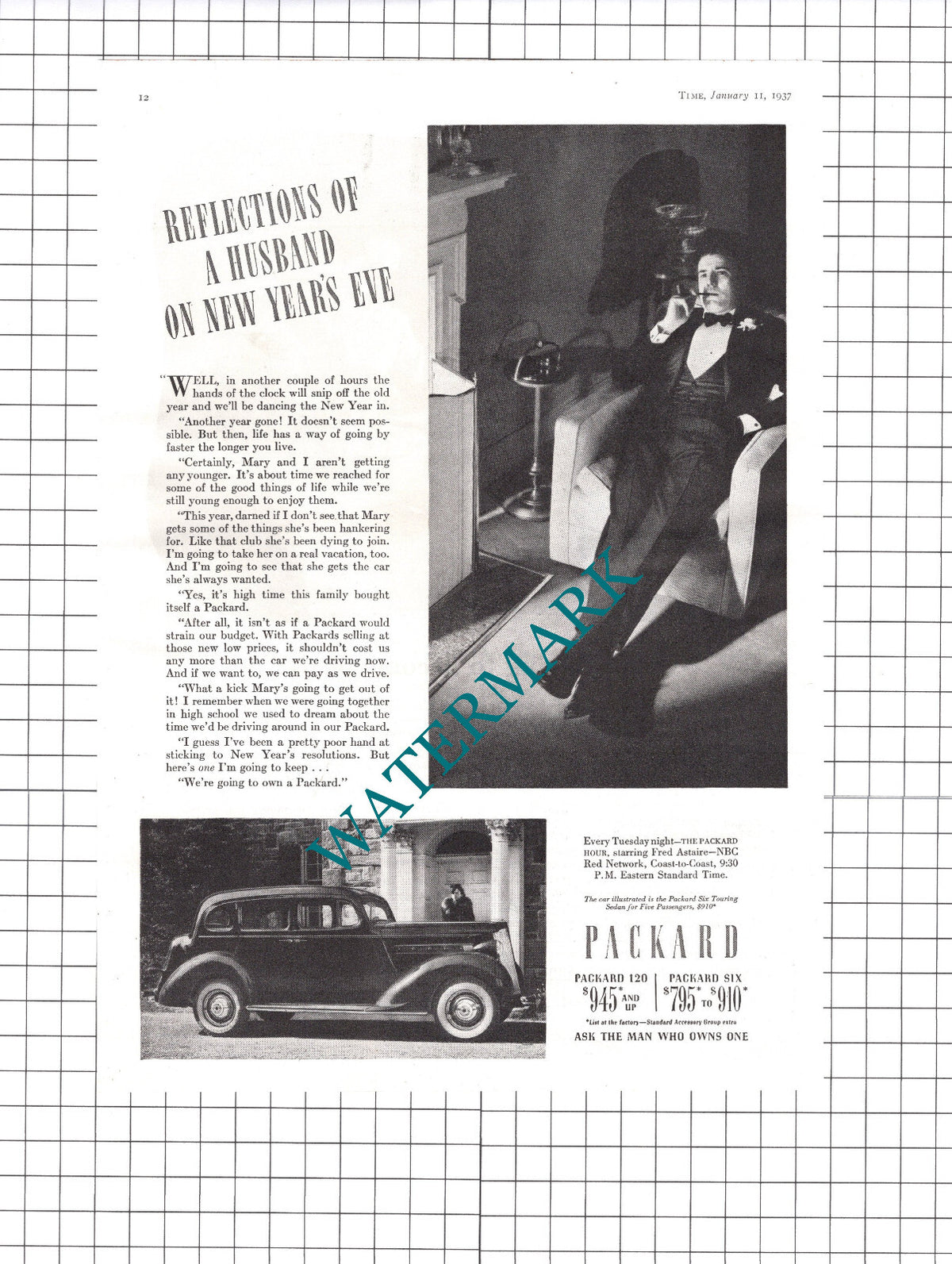 Packard Car Advert - 1937 Clipping / Print