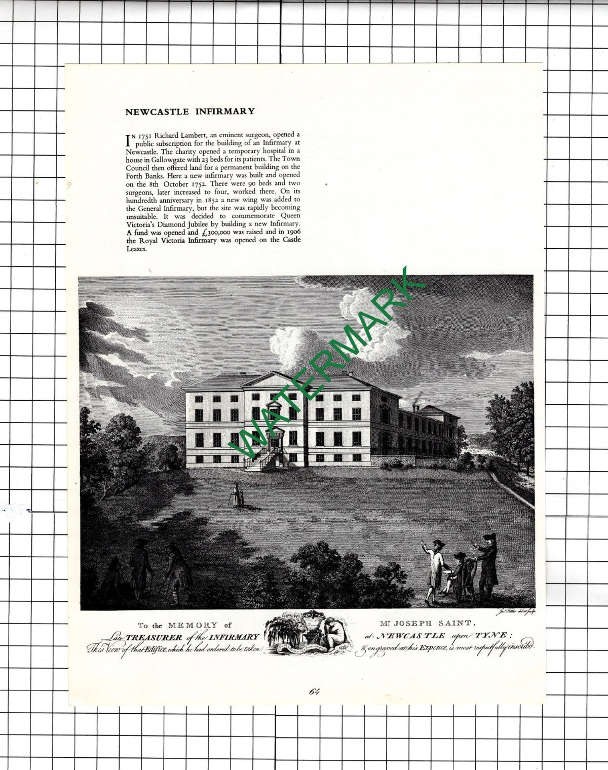 Newcastle Upon Tyne Infirmary Joseph Saint - 1969 Illustration / Clipping